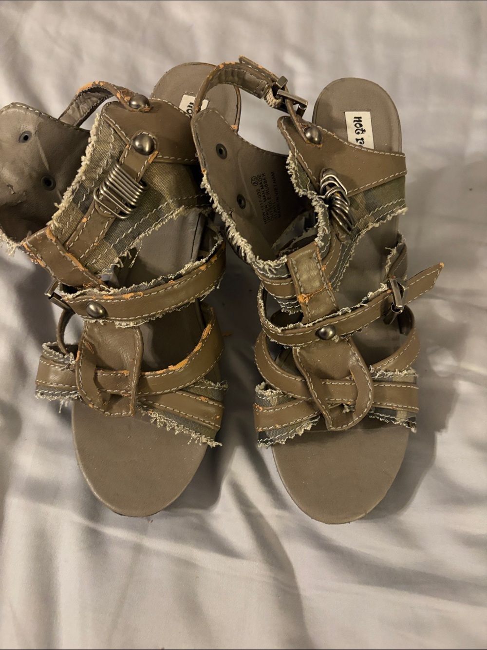 Not Rated Taupe Strappy Heeled Sandals